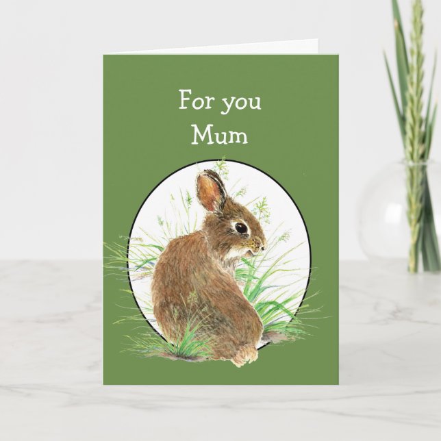 Fun Mother's Day All Ears Cute Bunny Rabbit Card (Front)