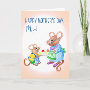 Fun Mother's Day for Mam with Cute Mice Card
