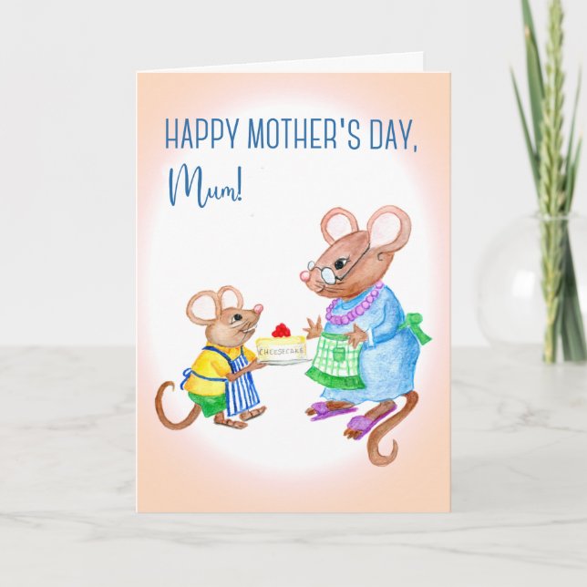 Fun Mother's Day for Mum with Cute Mice Card (Front)