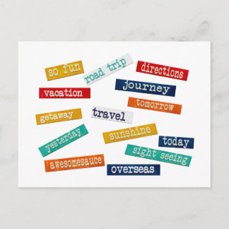 Fun Motivational Vacation Travel Words Postcard