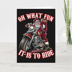 Fun Motorcycle Biker Grandpa Santa Rider Christmas Card