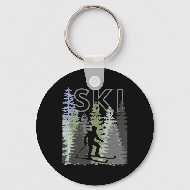 Fun Mountain Adventure Ski Squad Winter Sport Ski  Key Ring (Front)