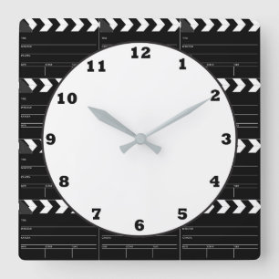 Fun Movie clapboard pattern theatre clock