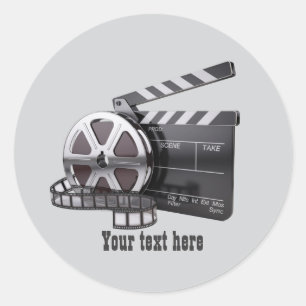 Fun movie lovers add text  classic round sticker