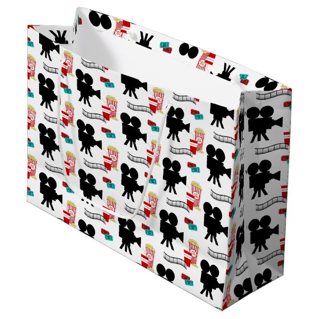 Fun Movie lovers party tiled gift bag (Front Angled)