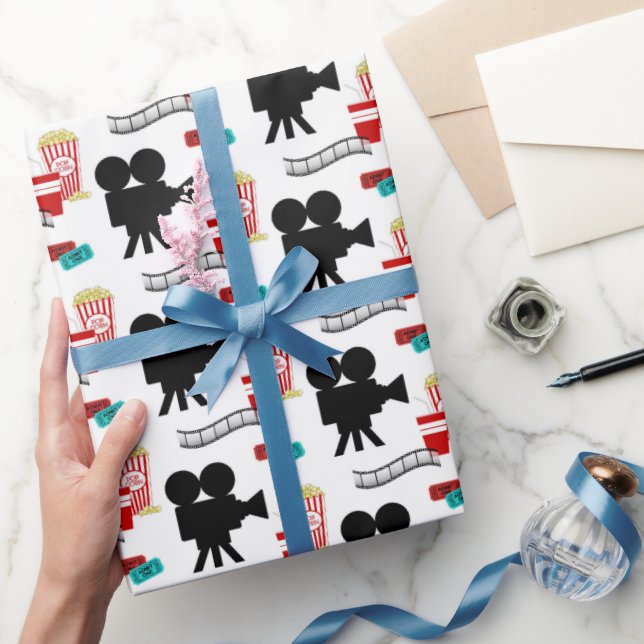Fun Movie Lovers party tiled wrap Wrapping Paper (Gifting)