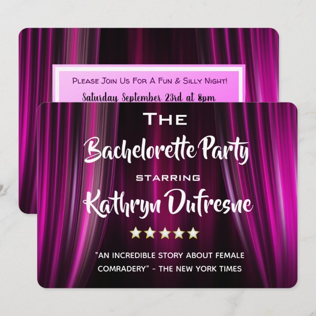 Fun Movie Parody Bachelorette Party Invitation (Front/Back)