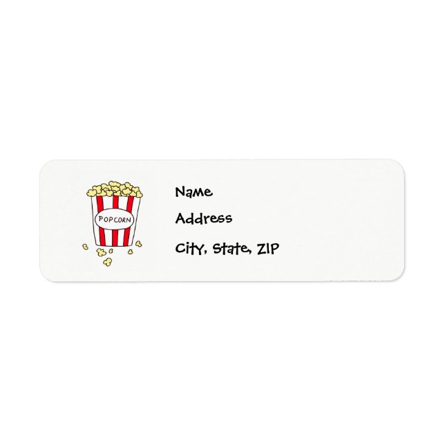 Fun Movie Theatre Popcorn in Bucket Address Labels (Front)