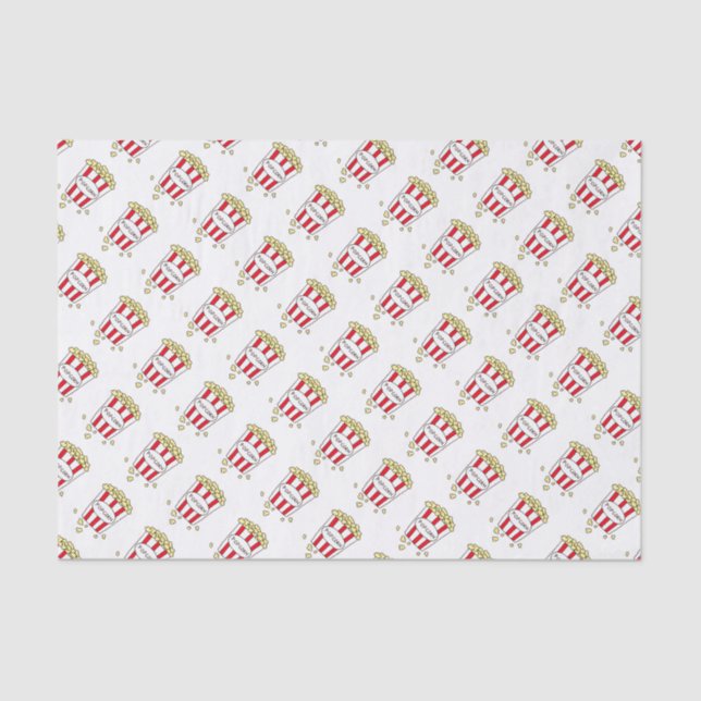 Fun Movie Theatre Popcorn in Bucket Tissue Paper (Front)