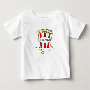 Fun Movie Theatre Popcorn in Red White Bucket Baby T-Shirt