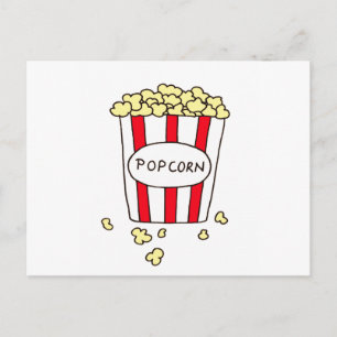 Fun Movie Theatre Popcorn in Red White Bucket Postcard