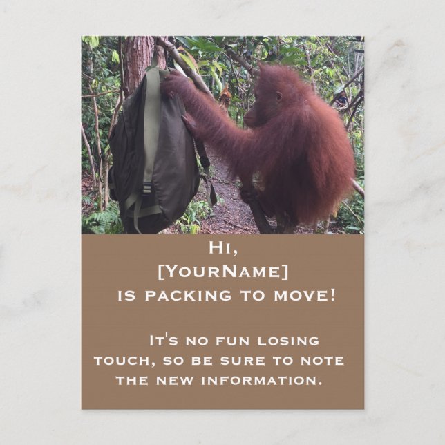 Fun Moving Announcement Change of Address Postcard (Front)