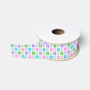 FUN! Multi-colour Flip-Flops (Any Background Grosgrain Ribbon