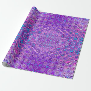 Fun Multi-Coloured Psychedelic Purple Pattern Wrapping Paper