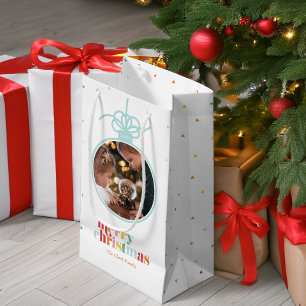 Fun Multicolor Bold Letters Ornament Photo Small Gift Bag