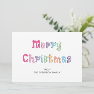 Fun Multicolor Merry Christmas Holiday Card