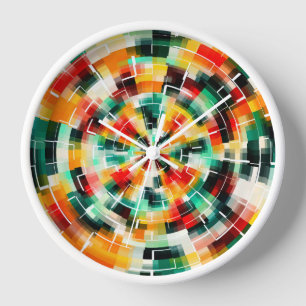 FUN! Multicolored Abstract Pattern Clock