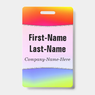 Fun Multicolored Rainbow-Like Pattern; Custom Name ID Badge