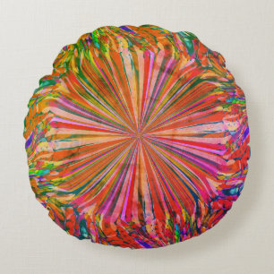 Fun Multicolour Rainbow Art by Heva Weva  Round Cushion