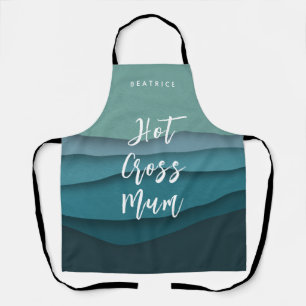 Fun Mum Easter Quote Blue Ocean Waves Apron