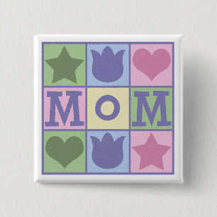 Fun Mum Quilt Squares Square Button