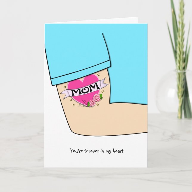 Fun Mum Tattoo Happy Birthday Greeting Card (Front)