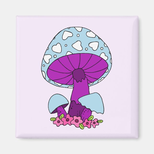 Fun Mushroom Fridge Magnet  (Front)