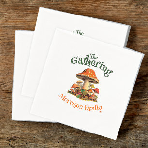 Fun Mushrooms Retro Family Reunion Napkin