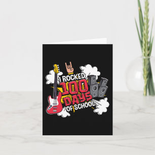 Fun Music Guitar I Rocked 100 Days Of School  Card