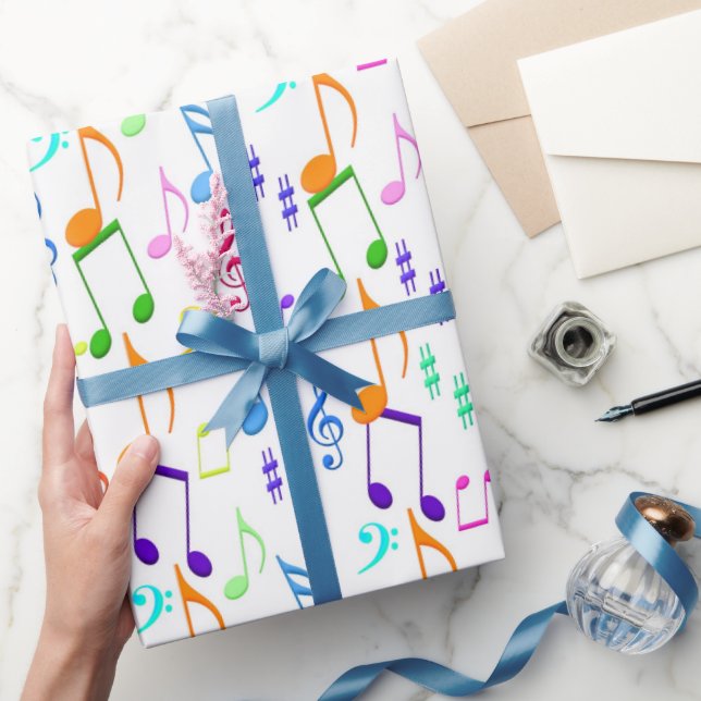 Fun Music notes pattern party wrap Wrapping Paper (Gifting)