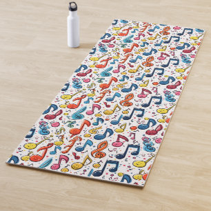 Fun Musical Notes Kawaii Art Design Yoga Mat