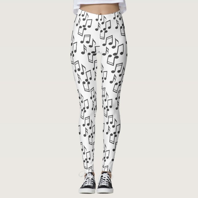 Fun Musical Notes Pattern  Leggings (Front)