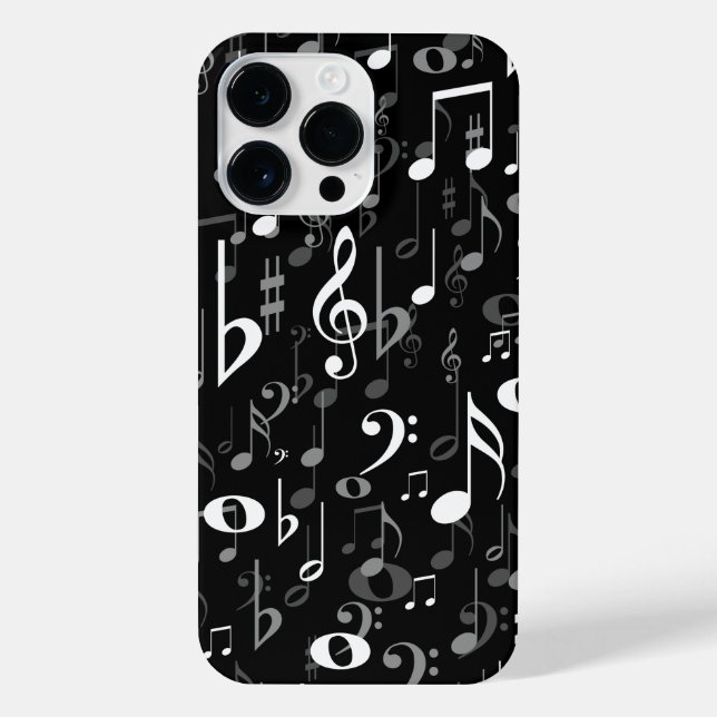 Fun Musical Notes Random Pattern iPhone Case (Back)