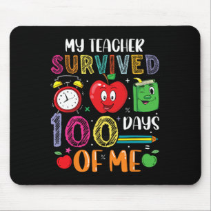 Fun My Teacher Survived 100 Days Of Me Mouse Mat