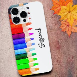Fun Name Colour Pencils In Watercolor Custom iPhone 14 Pro Max Case