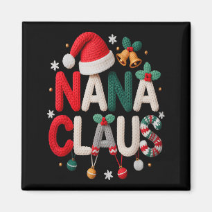Fun Nana Claus Santa Claus Grandma Family Matching Magnet