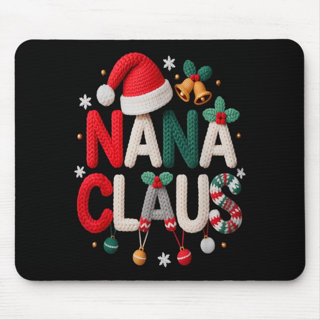Fun Nana Claus Santa Claus Grandma Family Matching Mouse Mat (Front)