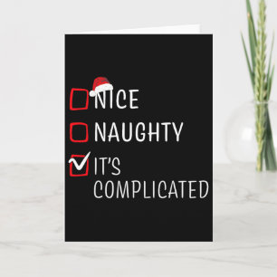 Fun Naughty Nice Christmas Family Pajama Men Women Card