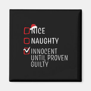 Fun Naughty Nice Christmas Family Pajama Men Women Magnet