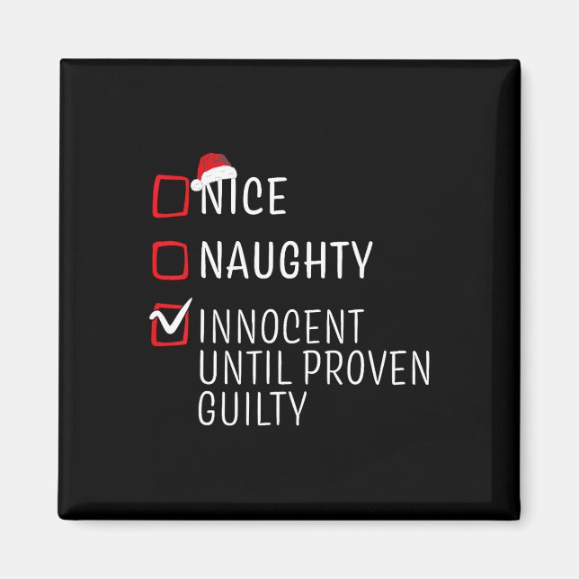 Fun Naughty Nice Christmas Family Pajama Men Women Magnet (Front)