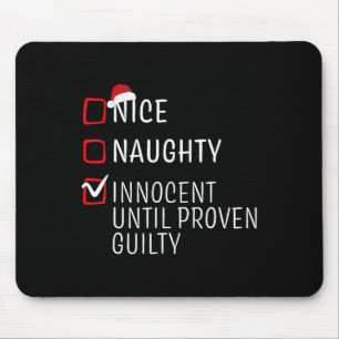 Fun Naughty Nice Christmas Family Pajama Men Women Mouse Mat