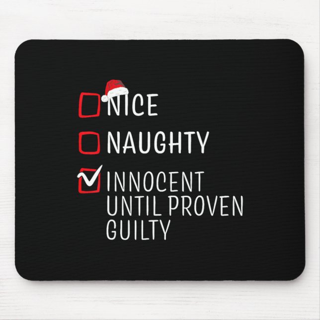 Fun Naughty Nice Christmas Family Pajama Men Women Mouse Mat (Front)