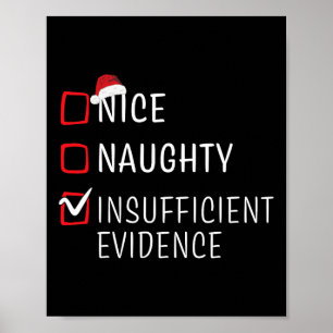 Fun Naughty Nice Christmas Family Pajama Men Women Poster