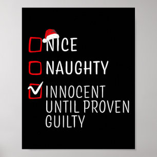 Fun Naughty Nice Christmas Family Pajama Men Women Poster