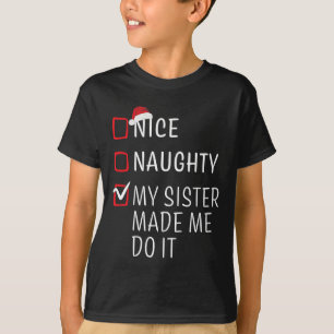 Fun Naughty Nice Christmas Family Pajama Men Women T-Shirt