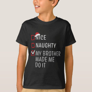 Fun Naughty Nice Christmas Family Pajama Men Women T-Shirt