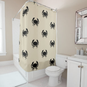 fun nautical CRAB themed pattern Shower Curtain