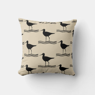 fun nautical CRANE BIRD themed pattern Cushion