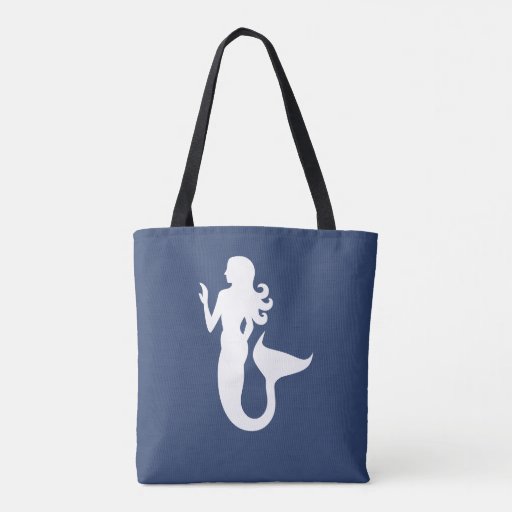 Image of fun nautical MERMAID theme Tote Bag