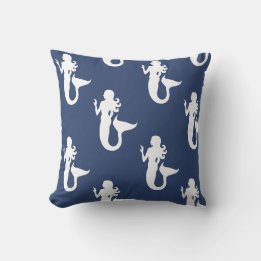 fun nautical MERMAID themed pattern Cushion